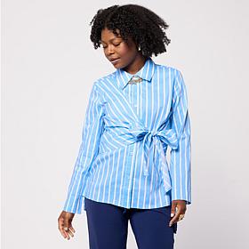 In Earnest Oxford Tie-Front Shirt