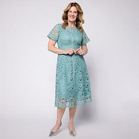 In Earnest Zip Front Lace Dress
