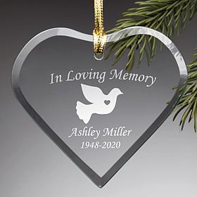 In Loving Memory Personalized Glass Ornament