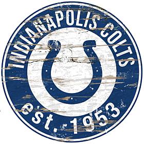 Indianapolis Colts Round Distressed Sign