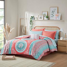 Intelligent Design Loretta Coral Twin Comforter and Sheet Set