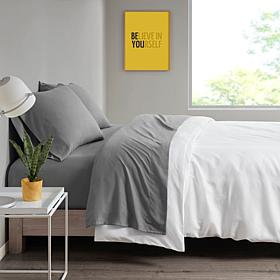 Intelligent Design Twin Microfiber Wrinkle-Free Sheet Set - Charcoal