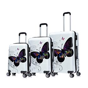 InUSA Prints 3-Piece Lightweight Hardside Luggage Set