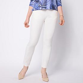 Jaclyn Smith Ankle Pull On Ponte Pant with Side Slits