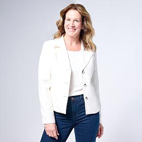 Jaclyn Smith Button Front Jacket with Back Tab