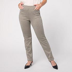Jaclyn Smith Jacquard Ponte Pant with Bottom Cuff