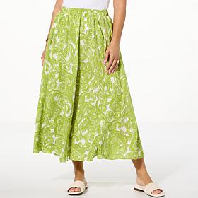 Jaclyn Smith Printed Pull-On Full Circle Midi Skirt