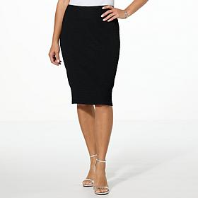 Jaclyn Smith Pucker Knit Pull-On Pencil Skirt