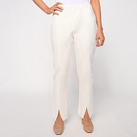 Jaclyn Smith Seamed Ankle Pant with Front Slit