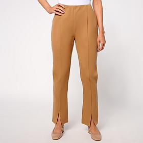 Jaclyn Smith Seamed Ankle Pant with Front Slit