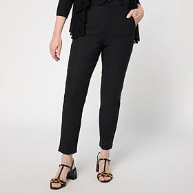 Jaclyn Smith Stretch Tech Pull-On Pant with Zipper Pockets