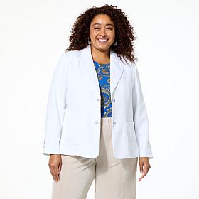 Jaclyn Smith Stretch Woven Buttoned Blazer