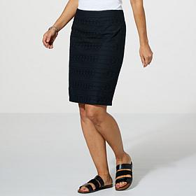 Jaclyn Smith Woven Eyelet Pencil Skirt