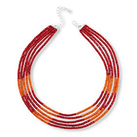Jay King 5-Strand Red and Orange Coral 18" Necklace