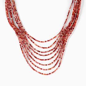 Jay King 8 Strand Picante Agate SS Necklace 