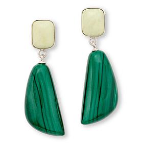 Jay King African Meadow and Malachite Sterling Silver Dangle Earrings