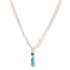 Jay King Angel Peak Turquoise Sterling Silver Pendant with Chain 