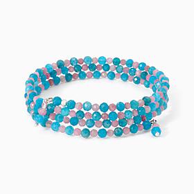 Jay King Apatite & Pink Tourmaline Sterling Silver Coil Bracelet