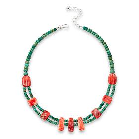 Jay King Azure Peaks Turquoise and Spiny Oyster Shell Necklace