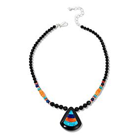 Jay King Black Chalcedony and Multigemstone 18" Necklace