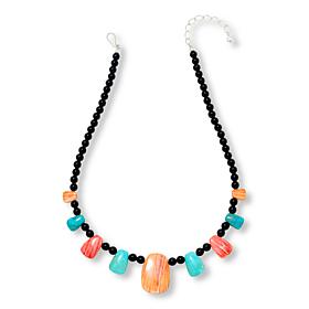 Jay King Black Chalcedony and Multigemstone 18" Necklace