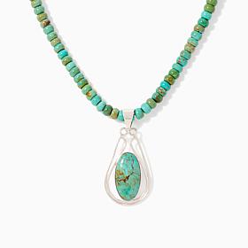Jay King Chilean Turquoise Pendant Beaded Necklace