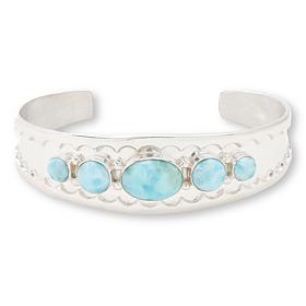 Jay King Gallery Collection Larimar Sterling Silver 5-Stone Cuff