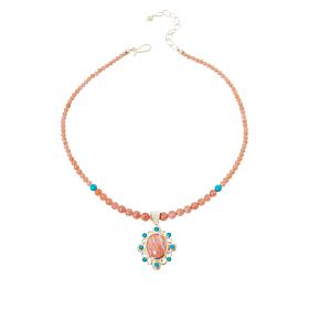 Jay King Gallery Collection Rhodochrosite & Turquoise Pendant-Necklace