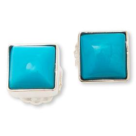 Jay King Kingman Turquoise Square Stud Earrings