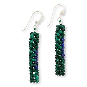 Jay King Malachite and Lapis Beaded Drop Earrings
