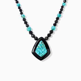 Jay King Midnight Chalcedony & Azure Peaks Turquoise Necklace, Ster...