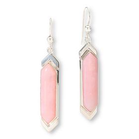 Jay King Peruvian Pink Opal Sterling Silver Elongated Drop Earrings