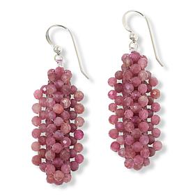 Jay King Pink Tourmaline Bead Woven Drop Earrings