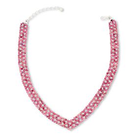 Jay King Pink Tourmaline Woven Bead Necklace
