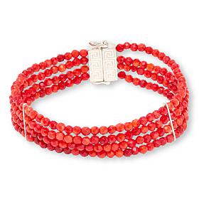 Jay King Red Sea Bamboo Coral Magnetic 6-3/4" Bracelet
