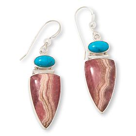 Jay King Rhodochrosite & Peruvian Turquoise Sterling Silver Earrings