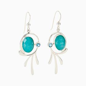 Jay King Sterling Silver Amazonite & Blue Topaz Earrings