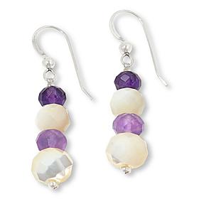 Jay King Sterling Silver Amethyst and Mother-of-Pearl Drop Earrings