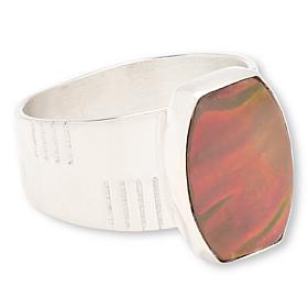 Jay King Sterling Silver Ammonite Fossil Stone Ring