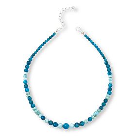 Jay King Sterling Silver Apatite and Larimar Bead 18-1/4" Necklace