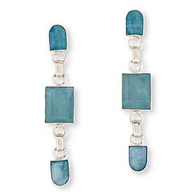 Jay King Sterling Silver Aquamarine 3-Stone Drop Earrings