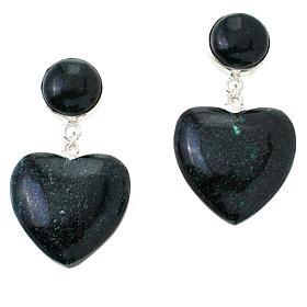 Jay King Sterling Silver Australian Oasis Mica Heart Drop Earrings