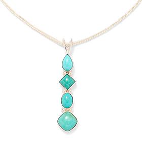 Jay King Sterling Silver Baja Turquoise Pendant with 18" Chain 