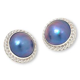 Jay King Sterling Silver Blue Mabé Pearl Stud Earrings