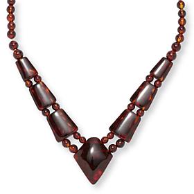 Jay King Sterling Silver Brown Amber Necklace