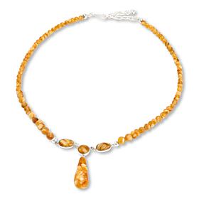 Jay King Sterling Silver Butterscotch Amber Drop 18" Necklace