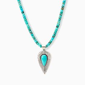 Jay King Sterling Silver Campitos Turquoise Beaded Necklace with Pe...