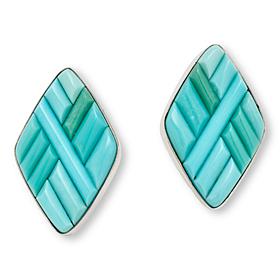 Jay King Sterling Silver Campitos Turquoise Inlay Doublet Earrings
