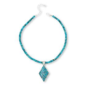Jay King Sterling Silver Campitos Turquoise Inlay Pendant-Necklace