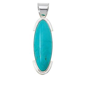 Jay King Sterling Silver Chilean Turquoise Oval Pendant